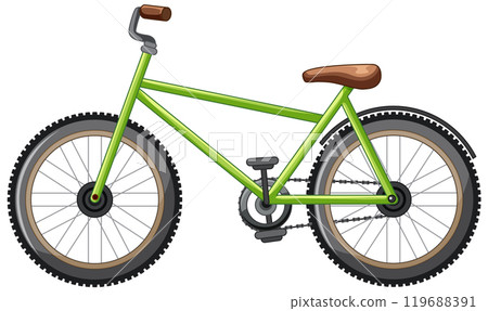 Green Bicycle with Brown Seat 119688391