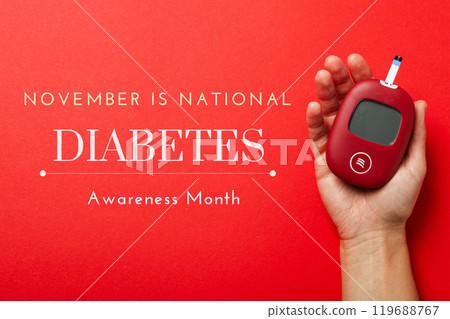 World diabetes day, on a red background. World diabetes day, on a red background. 119688767