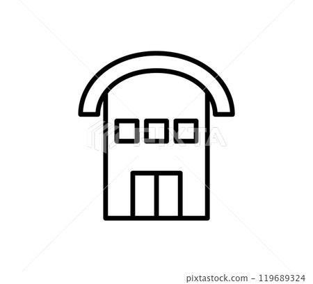 Round roof building illustration vector 119689324