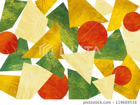 Salad-like watercolor collage geometric pattern 119689538
