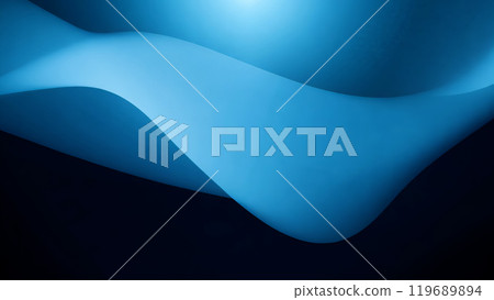 Flowing blue waves gracefully contrasting against a deep black background 119689894