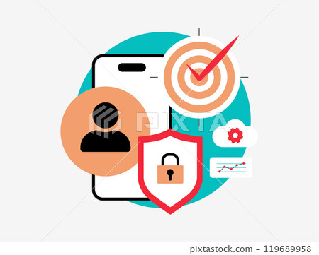 Zero-party data collection for personalized marketing. Gather user data to create tailored experiences without third-party cookies. Isolated vector illustration of user form and data sharing icons 119689958