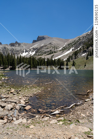 View of Stella Lake taken on the Alpine Lake trail in Great Basin National Park. View of Stella Lake taken on the Alpine Lake trail in Great Basin National Park. 119690135