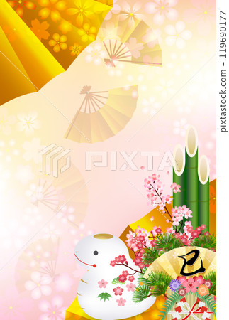 Snake New Year's card zodiac background 119690177