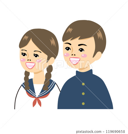 Showa retro male and female students 119690658