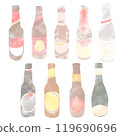 Beer bottle watercolor illustration 119690696