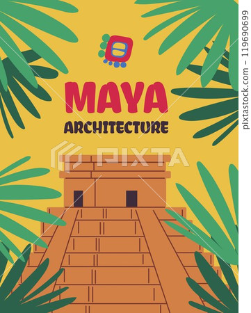 Mayan temple. Ancient civilization. Architecture. 119690699