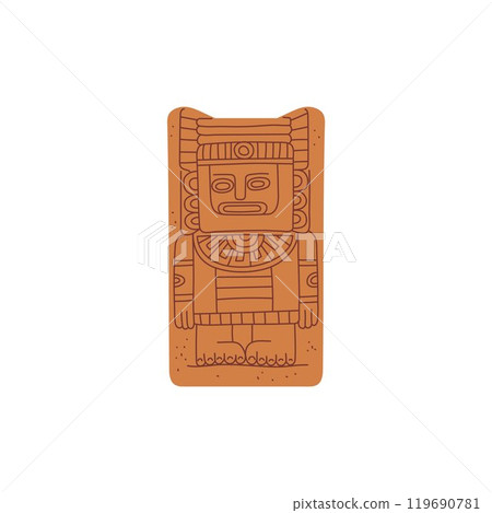 Vector illustration dedicated to the Aztecs and Maya totem on a white background 119690781