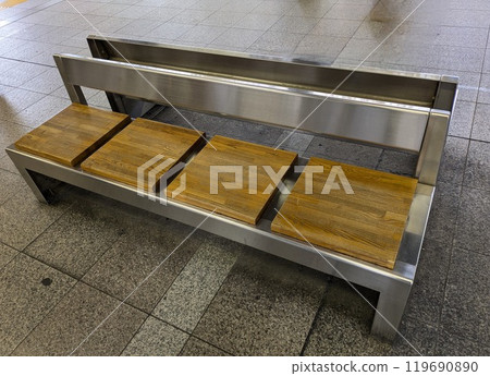 Station platform bench Station platform bench 119690890