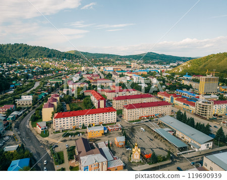 View of the city Gorno-Altaysk, capital of the Republic of Altai, Russia View of the city Gorno-Altaysk, capital of the Republic of Altai, Russia 119690939