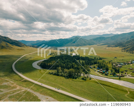 Chuisky tract in the Altai mountains. Siberia, Russia, Chuisky tract in the Altai mountains. Siberia, Russia, 119690943