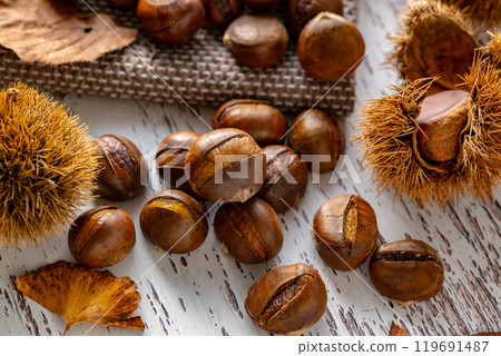 chestnut, chestnuts, japanese chestnut 119691487