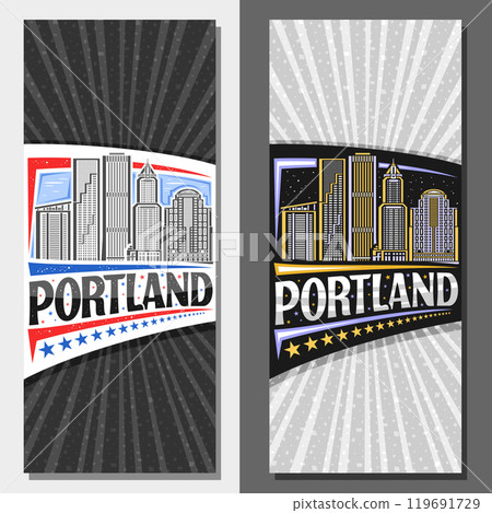Vector vertical layouts for Portland Vector vertical layouts for Portland 119691729