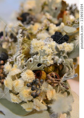 White Christmas wreath 119691894