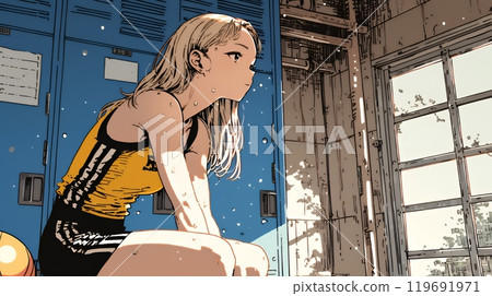 Fitness gyms and sports club locker rooms 119691971