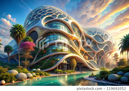 A building designed to mimic natural structures 119692052