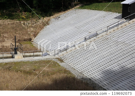 Newly installed water intake at the reservoir Newly installed water intake at the reservoir 119692073