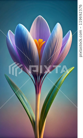 3d rendering of crocus flower. Generative AI 3d rendering of crocus flower. Generative AI 119692376