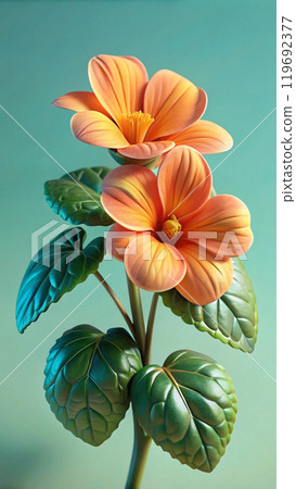 3d rendering of crossandra flower. Generative AI 119692377