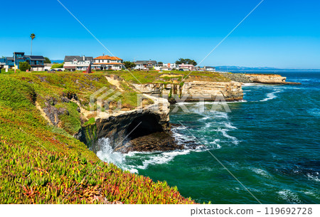 Coastal Cliffs and Blue Ocean in Santa Cruz - California, United States Coastal Cliffs and Blue Ocean in Santa Cruz - California, United States 119692728