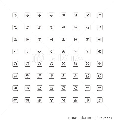 具有簡單變化的箭頭圖示集 具有簡單變化的箭頭圖示集 119693364