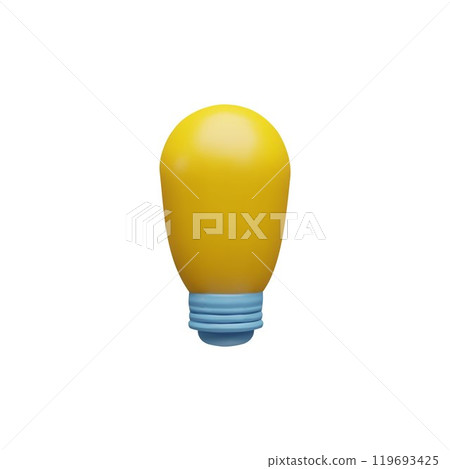 Vector 3d illustration of yellow bulb of oblong shape on isolated white background. Vector 3d illustration of yellow bulb of oblong shape on isolated white background. 119693425