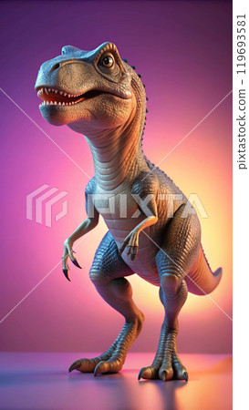3d rendering of dynamic dinosaur. Generative AI 119693581