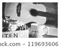 客廳裡的咖啡和吉他 119693606