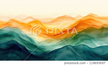 Abstract Watercolor Flowing Landscape 119693697