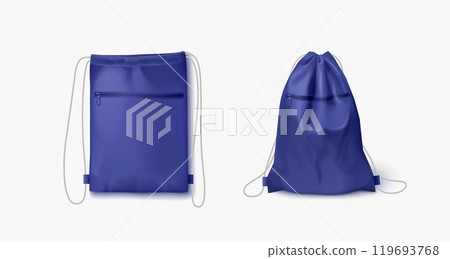 Drawstring backpack mockup. String pouch sport bag 119693768
