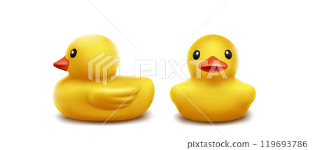 3d rubber duck toy for baby play in bath vector 119693786