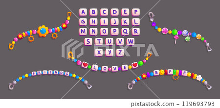 Colorful friendship bracelets made up of beads Colorful friendship bracelets made up of beads 119693793