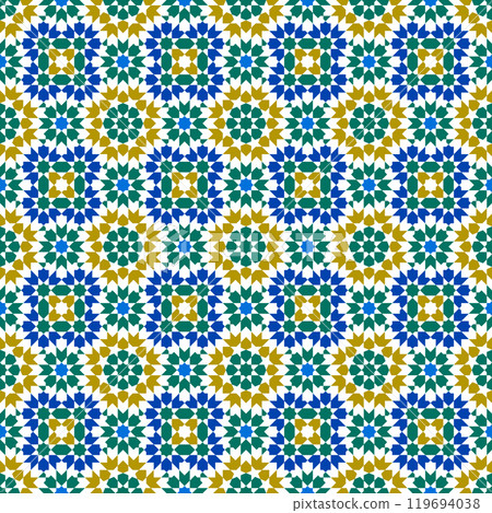 Seamless arabic geometric ornament in color.ARABIC STYLE 119694038