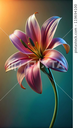 3d rendering of dynamic lilium flower . Generative AI 119694100