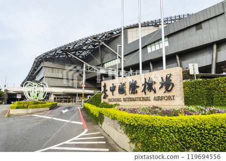 Building view of the passenger terminal at Taichung International Airport in Taichung, Taiwan. 119694556