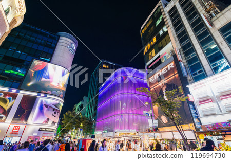 Seoul Myeongdong Main Street at Night 119694730