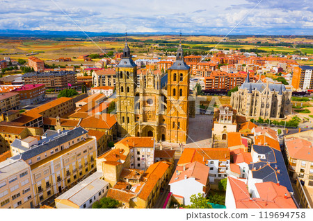 Aerial view of Astorga, Spain 119694758