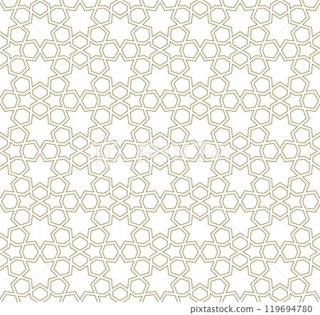 Seamless arabic geometric ornament in brown color. 119694780