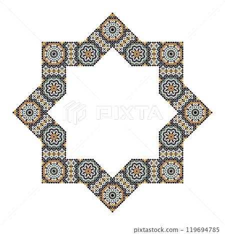 Decorative octagonal star with an ornament in Arabic style 119694785