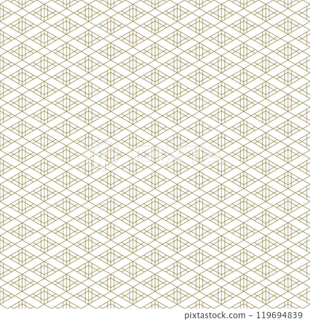 Seamless traditional Japanese ornament Kumiko.Golden color lines. 119694839