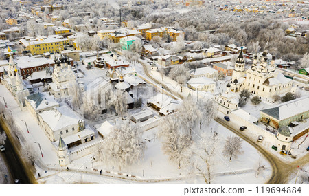 Aerial view of Annunciation Monastery and Trinity Convent in Murom Aerial view of Annunciation Monastery and Trinity Convent in Murom 119694884