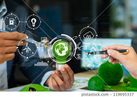 Creative, new ideas and innovation, Hand holding light bulb and smart brain inside and innovation icon network connection, innovative technology in science and industrial. 119695337