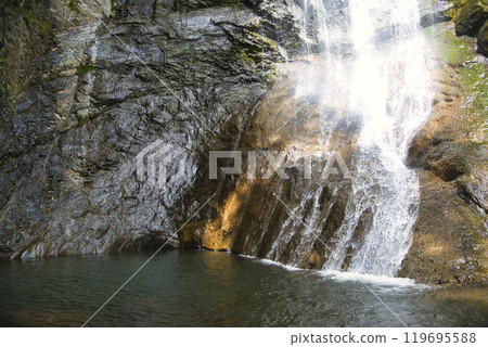 Beautiful waterfall in Mafunzeti village in the interior of Adjara Beautiful waterfall in Mafunzeti village in the interior of Adjara 119695588