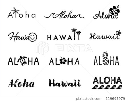 Hawaii Typography 119695979