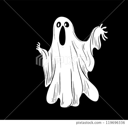 Surprised Halloween Ghost. Vector illustration Surprised Halloween Ghost. Vector illustration 119696336