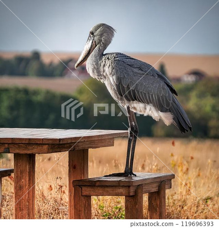 鯨頭鸛在桌上 119696393