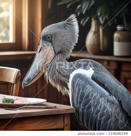 鯨頭鸛在桌上 119696394