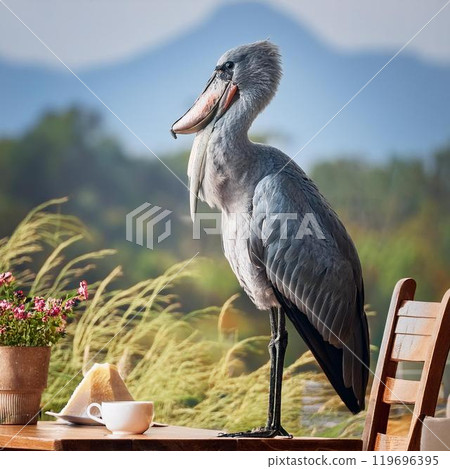 鯨頭鸛在桌上 119696395