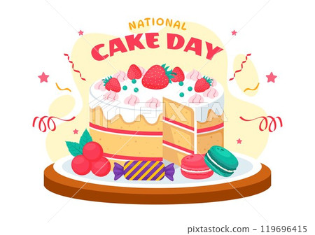 National Cake Day Vector Illustration Celebrating the Holiday on November 26, featuring a Variety of Delicious Sweet Breads and Cakes in a Background National Cake Day Vector Illustration Celebrating the Holiday on November 26, featuring a Variety of Delicious Sweet Breads and Cakes in a Background 119696415