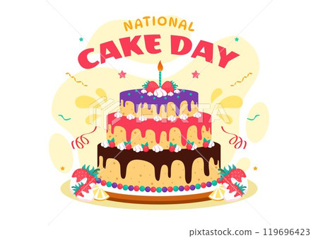 National Cake Day Vector Illustration Celebrating the Holiday on November 26, featuring a Variety of Delicious Sweet Breads and Cakes in a Background 119696423